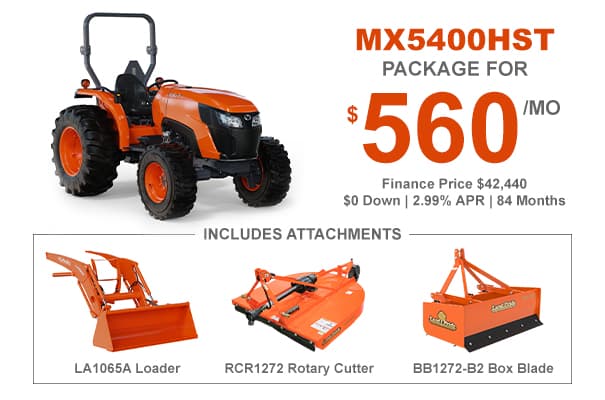 Kubota MX5400HST Tractor Package