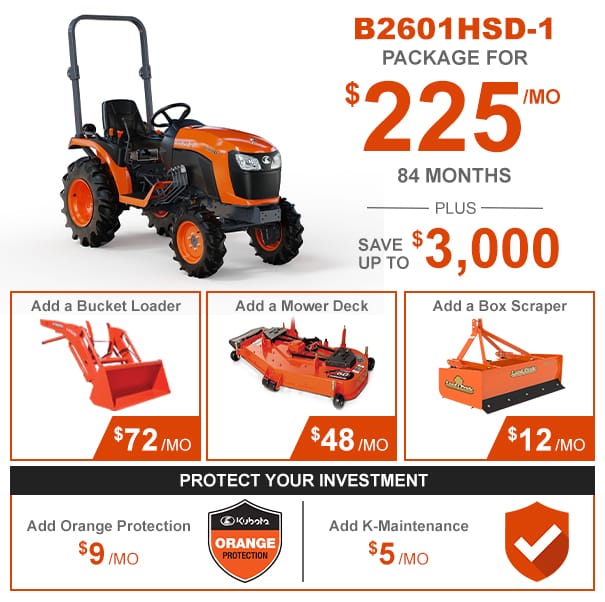 Kubota B2601HSD-1 Tractor Package