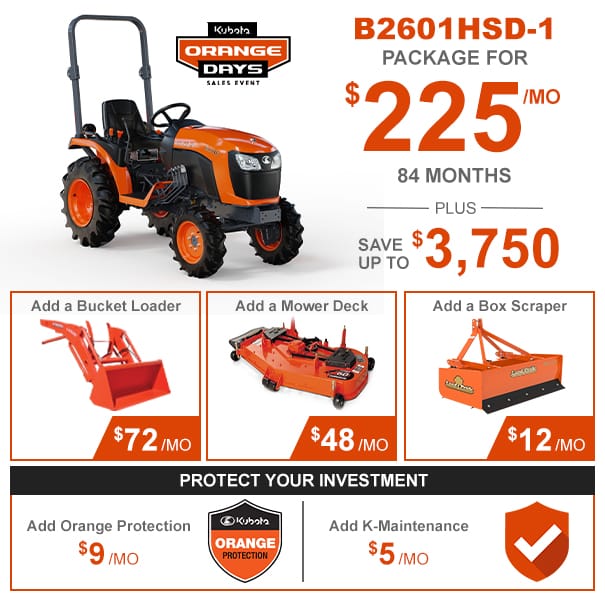 Kubota B2601 Tractor Package