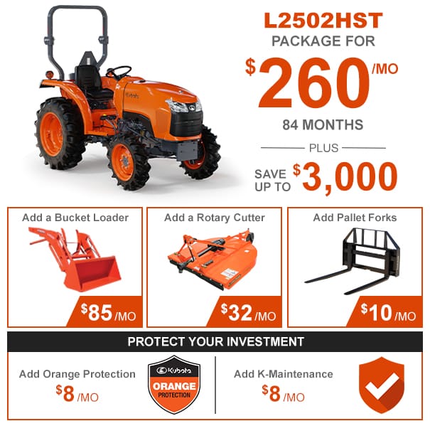 Kubota L2502HST Tractor Package